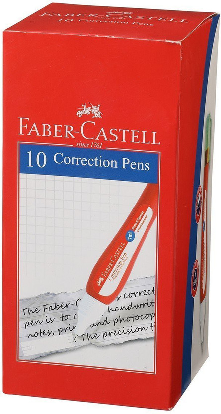 FABER-CASTELL CORRECTION PEN 7 ml 7 mm CORRECTION FLUID(Set of 10, White)