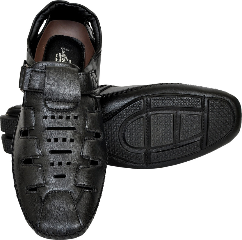 Lee Fox Men Black Sandals - Buy Lee Fox 
