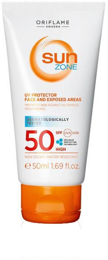 Oriflame Sunscreen - SPF 50 PA+++ Sun Zone UV Protector Face and Exposed Areas SPF 50 High(50 ml)