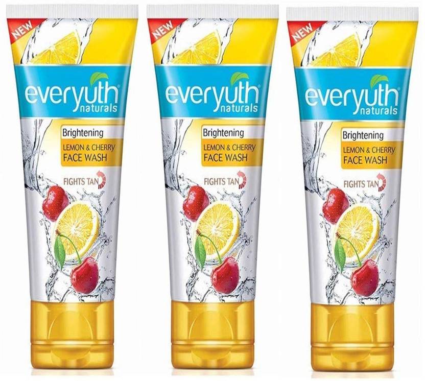 Everyuth Naturals Brightening LEMON and CHERRY 50g X 3 Face Wash