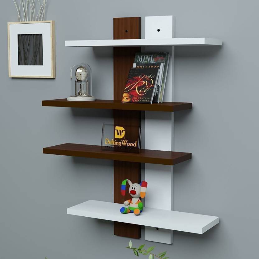 Craft Bedroom Wall Decor Wooden Shelf In India Craft Bedroom Wall Decor Wooden Shelf Number Of Shelves 4 Brown White