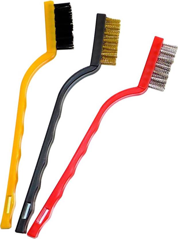 Dynamo 3 Pcs Mini Wire Brush Set Cleaning Tool Kit Strip Brush