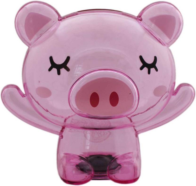 Shoppernation Piggy Bank For Kids Pig With Spectacle Stand Pink