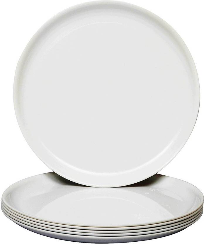 Homray Unbreakable White Round Full Plates Dinner Plate Price in India
