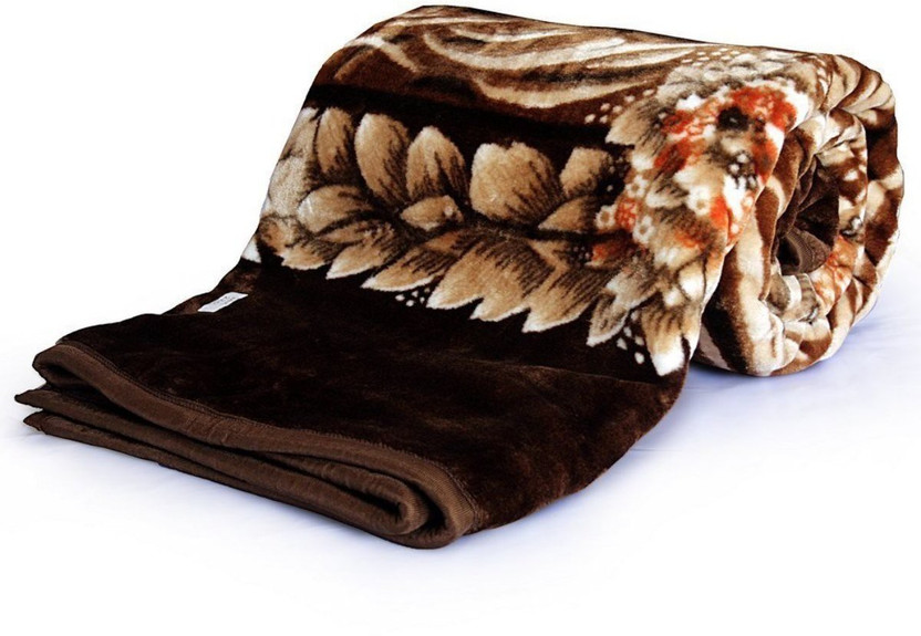 V.R.ENTERPRISES Floral Single Mink Blanket for  Heavy Winter(Woollen Blend, MULTICOLER)