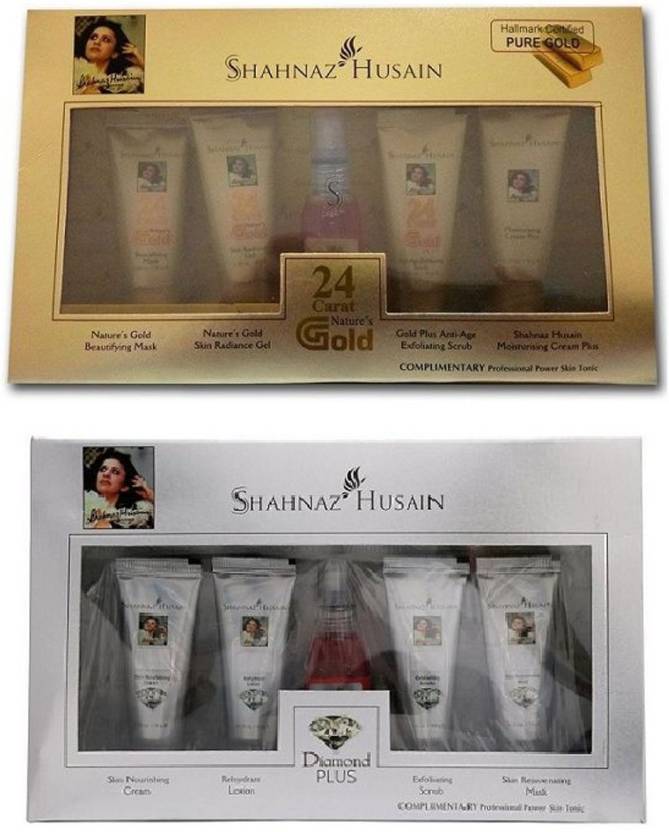 Shahnaz Husain gold + diamond facial kit Combo Pack Price in India, Buy Shahnaz Husain gold