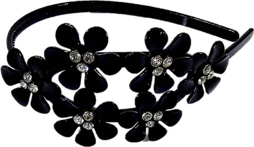 Proplady Partywear Stylish Rhinestones Stud Wide Cover Hair Band