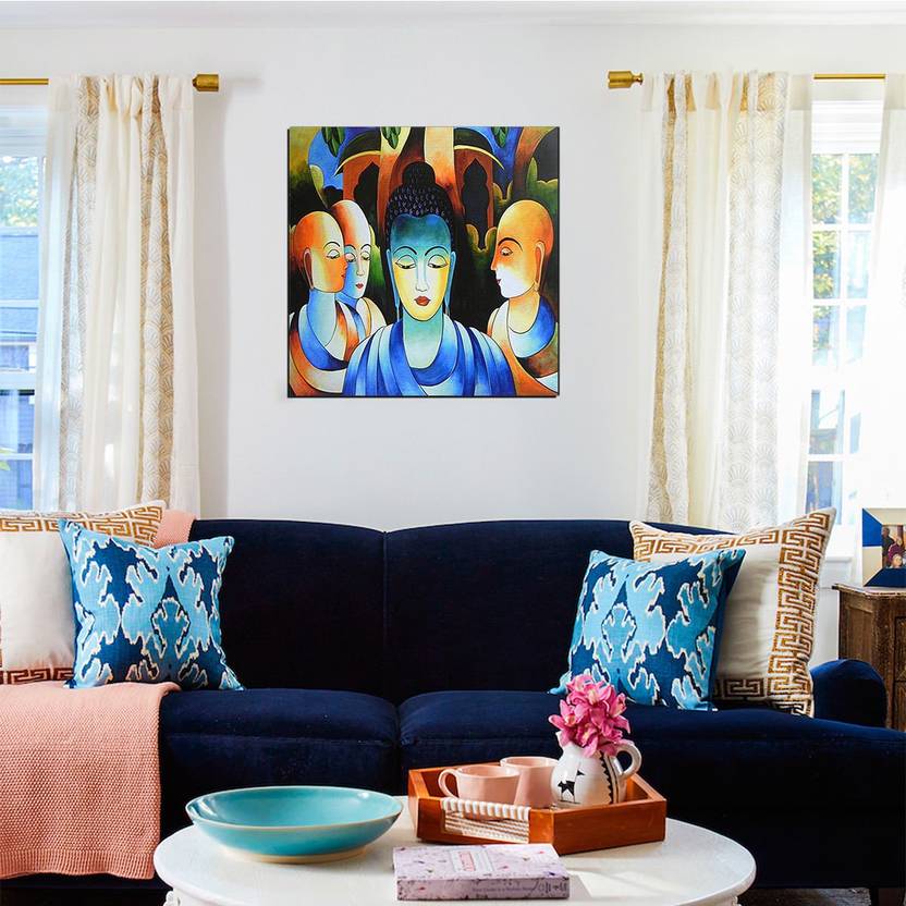 Style Crome Lord Buddha Painting Hd Canvas Wooden - Buddha Wall Decor Wood Style Crome Lord Buddha Painting Hd Canvas Wooden - Buddha Wall Decor Wood