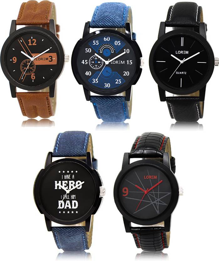 Lorem Lk 1 2 5 7 8 Multicolor Designer Pack Of Watch For Men Lorem Lk 1 2 5 7 8 Multicolor Designer Pack Of Watch For Men
