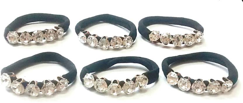 Pp Fancy White Stone Bright Black Colored Elastic Cotton Stretch