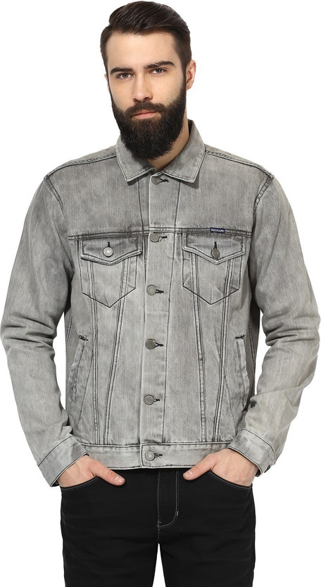Full Sleeve Printed Men Denim Jacket 