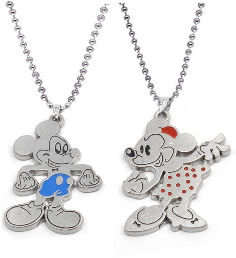 mickey and minnie couple necklaces