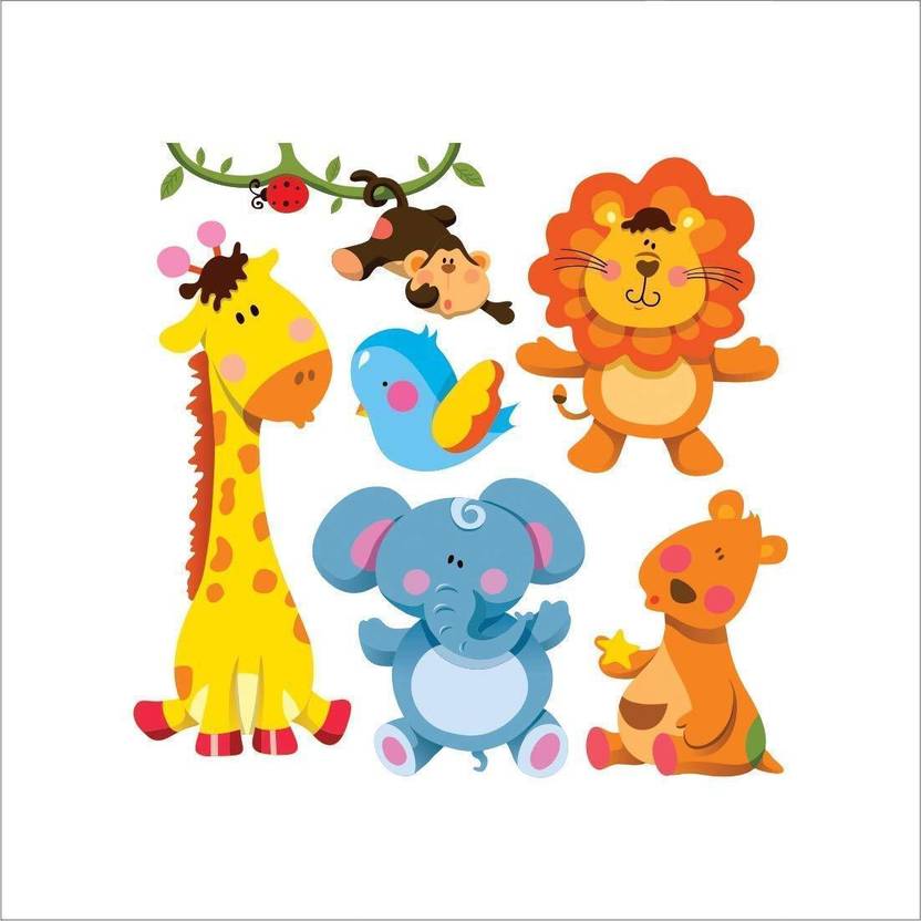 Khirki Medium Cute Animals Wall Sticker Price In India