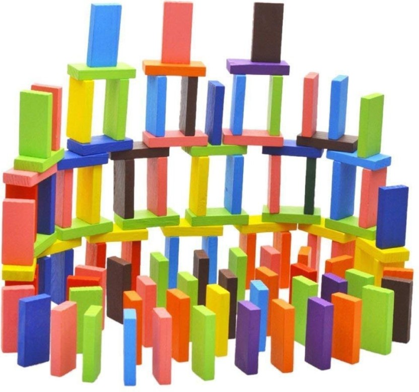 Wooden Domino Set 120 pcs Board Game For Kids Children Toys Wooden Dominoes DIY