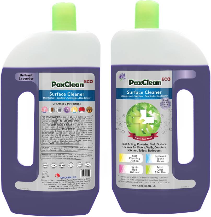 Paxclean Eco Lavender 975 Ml Floor Cleaner For Home Kitchen