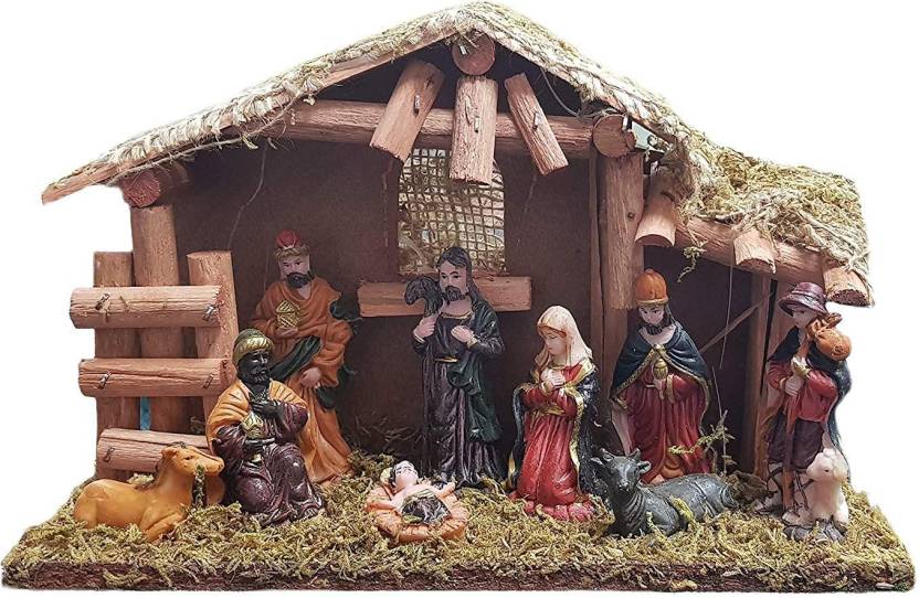 Rianz Special Christmas Crib Set Hut Three Kings Gifts Real
