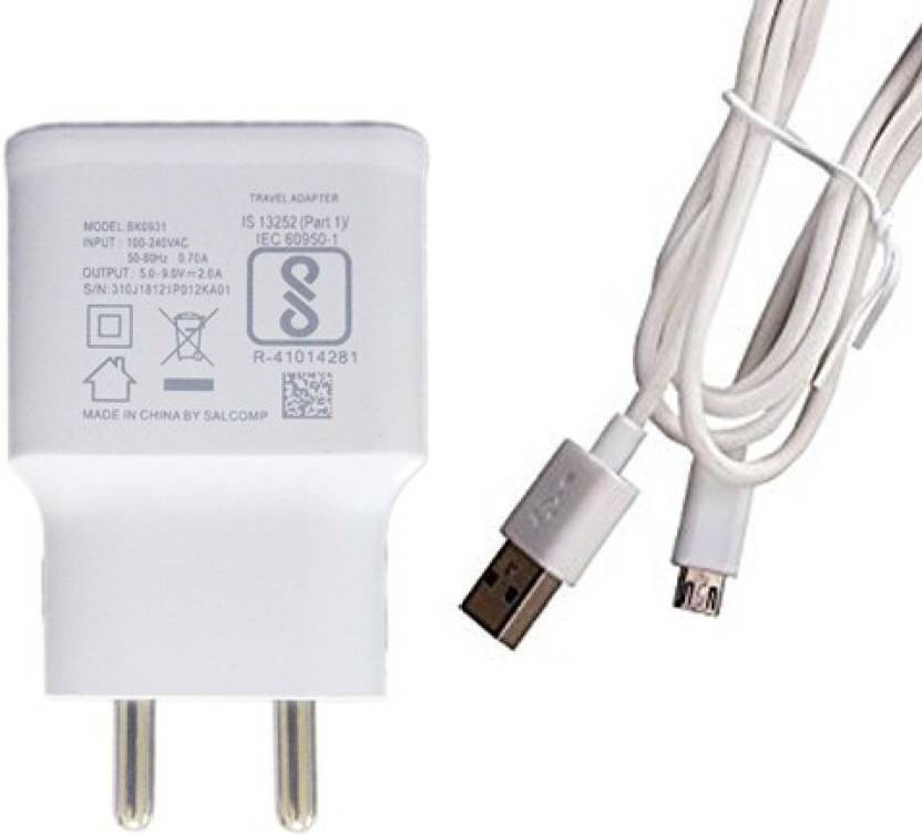 APNA KANHA 46313 W 2.1 A Wall Charger for Mobile with Detachable Cable(White)