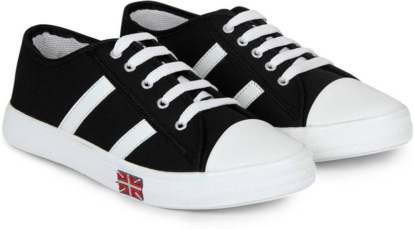 Black and white shoes flipkart