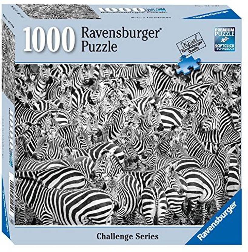 RAVENSBURGER Zebra Challenge 1000 Piece Jigsaw Puzzle Zebra
