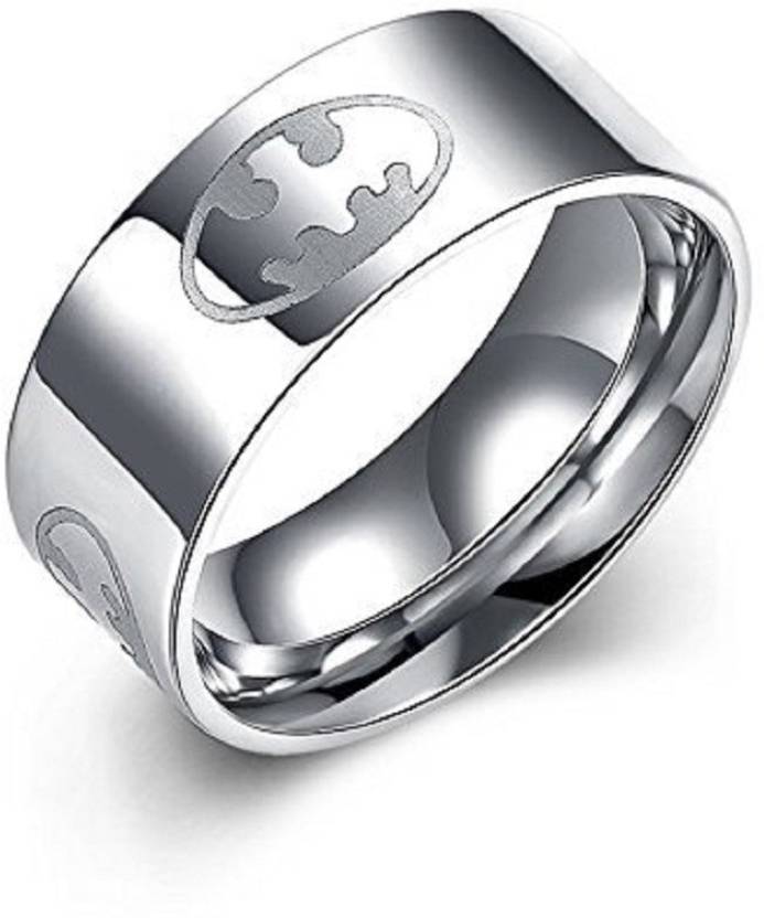 GirlZ! Silver Stainless Steel Batman - Ring for Men Stainless Steel Ring  Price in India - Buy GirlZ! Silver Stainless Steel Batman - Ring for Men  Stainless Steel Ring Online at Best