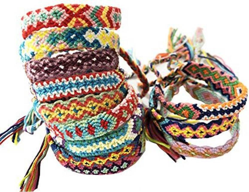 Rimobul Nepal Woven Friendship Bracelets 12 Pack Nepal Woven