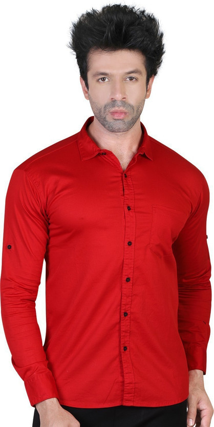 Denim shirt red colour clearance
