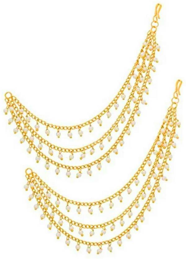 - Buy Style Gallery White Long Pearl Bahubali Alloy Gold Hair Chain Earrings Kanchain Pearl Alloy Cuff Earring Online at Best Prices in India - Buy Style Gallery White Long Pearl Bahubali Alloy Gold Hair Chain Earrings Kanchain Pearl Alloy Cuff Earring Online at Best Prices in India