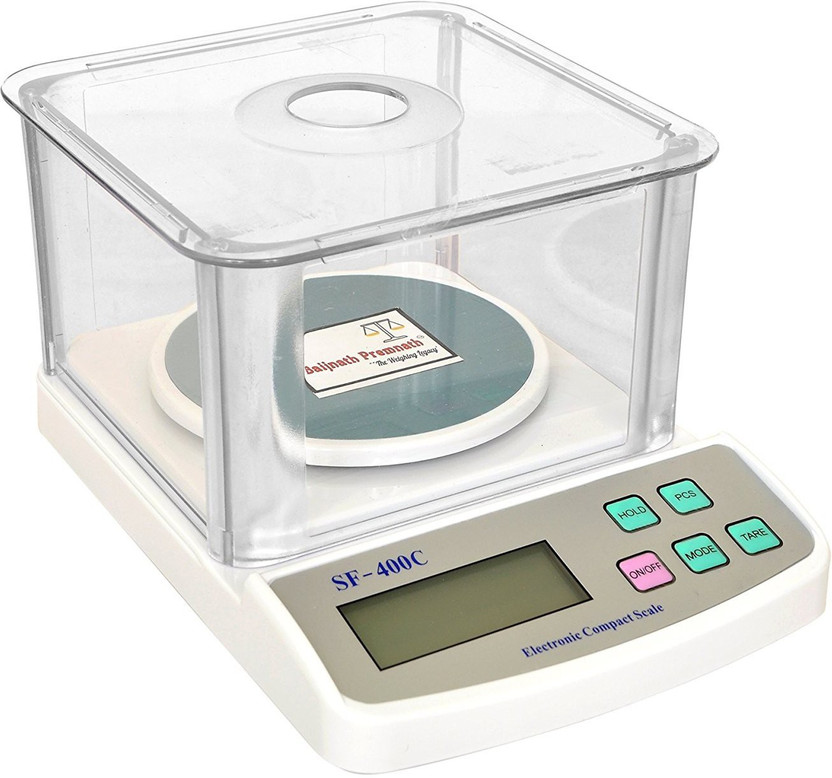 Baijnath Premnath Digital 500gm x 10mg (0.01g) Jewellery Weighing Scales with Wind shield and Direct Power Adapter {for research} Weighing Scale(White)