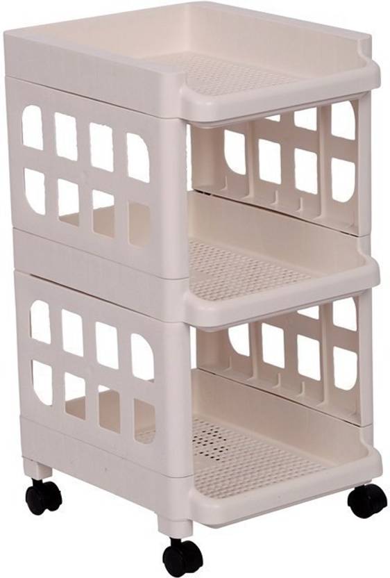 Urbancart Multipurpose Plastic Kitchen Storage Organizer Trolley Rack