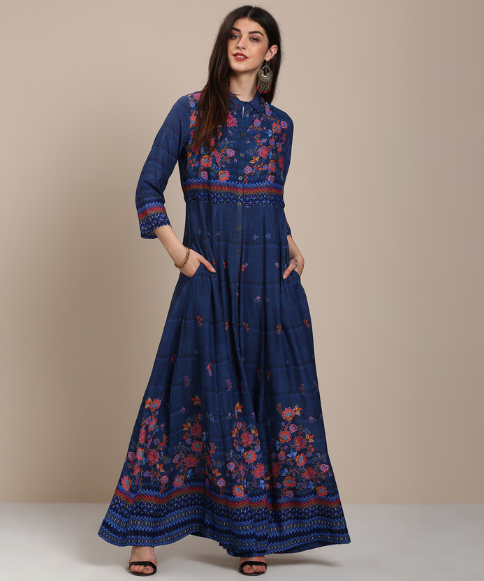 BIBA Women Printed Anarkali Kurta - Buy 