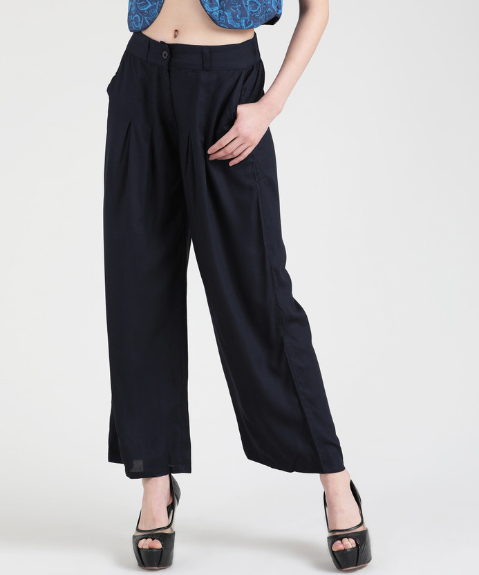 W Regular Fit Women Dark Blue Trousers 
