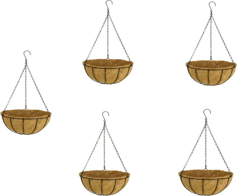 DIVINE TREE Hanging Basket Plant Pot Metal Basket Coco Peat Coir Liners ...