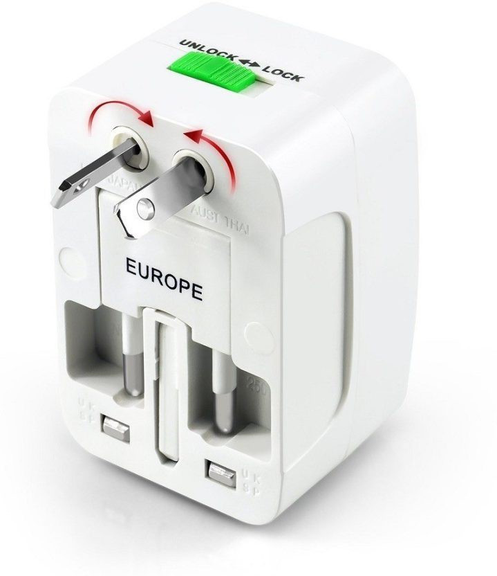 EAGNA Universal World Wide Travel Charger Adapter Plug, White Worldwide Adaptor  (White) Adapt-13 Worldwide Adaptor(White)