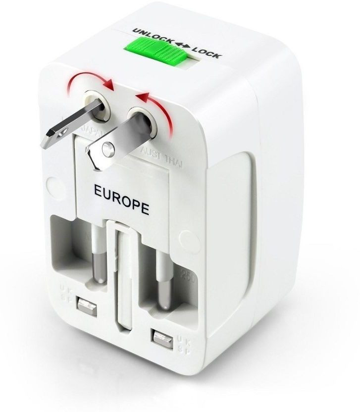 EAGNA Universal World Wide Travel Charger Adapter Plug, White Worldwide Adaptor  (White) Adapt-11 Worldwide Adaptor(White)
