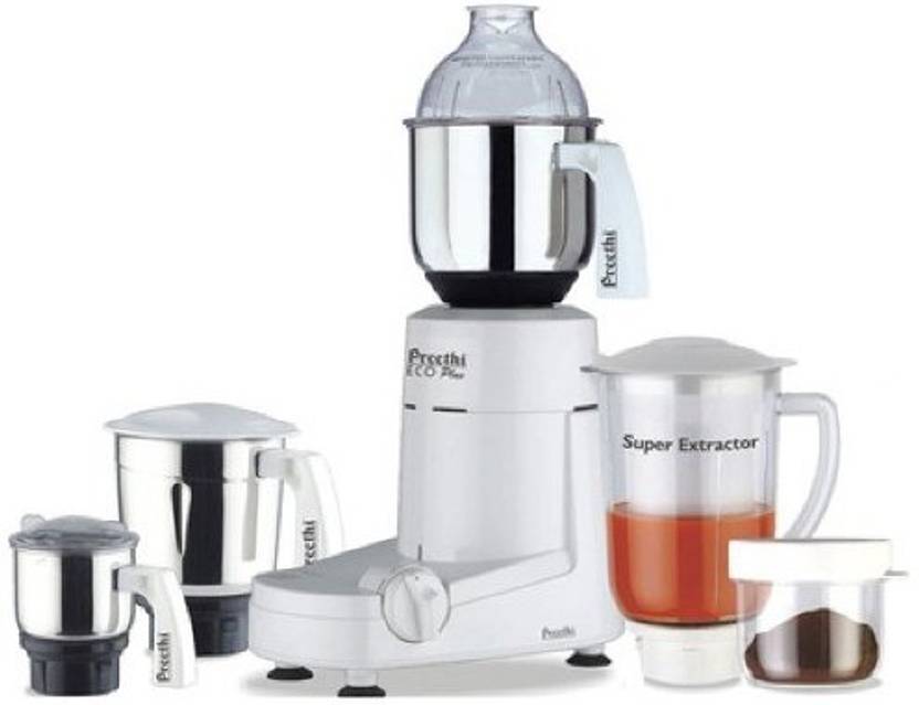 Preethi 2016 EcoPlus 750 Juicer Mixer Grinder (5 Jars, White) Price in