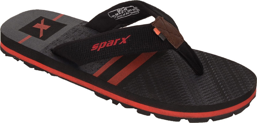 Sparx Men Black Red Flip Flops 