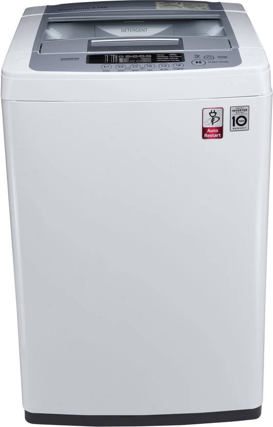 LG 6.2 kg Inverter Fully Automatic Top Load Washing Machine Silver, White T7269NDDL