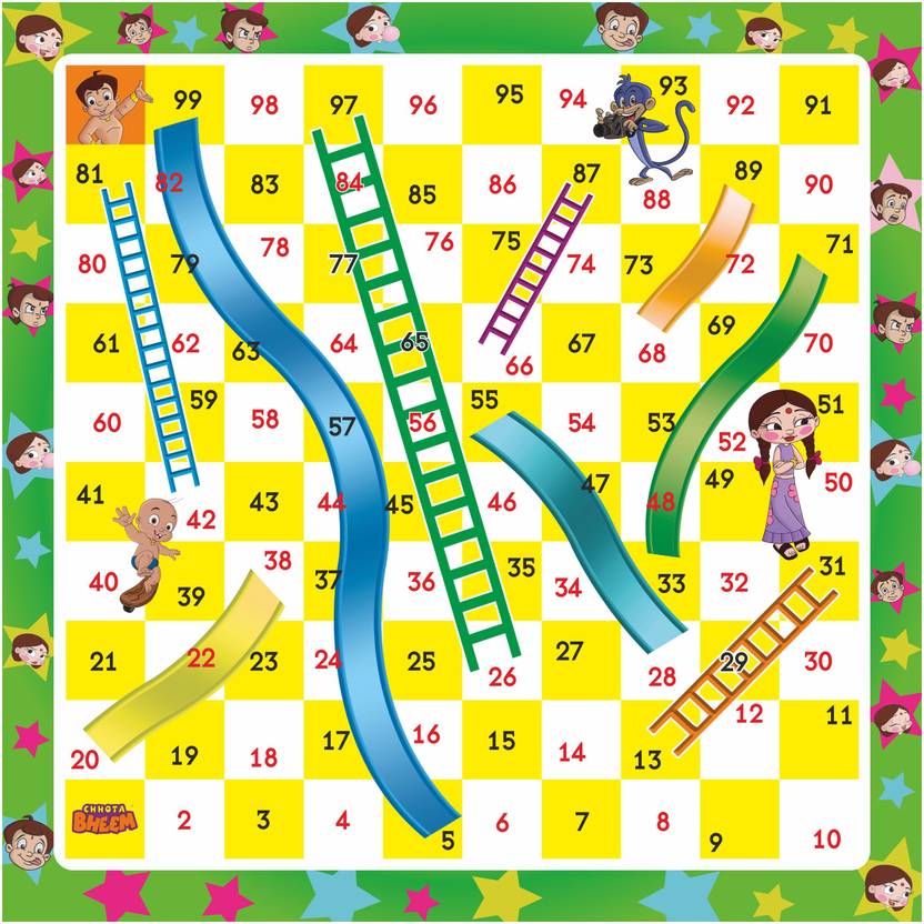 Chota Bheem 2 in 1 Writing ,Snakes & Ladders Educational Board Games