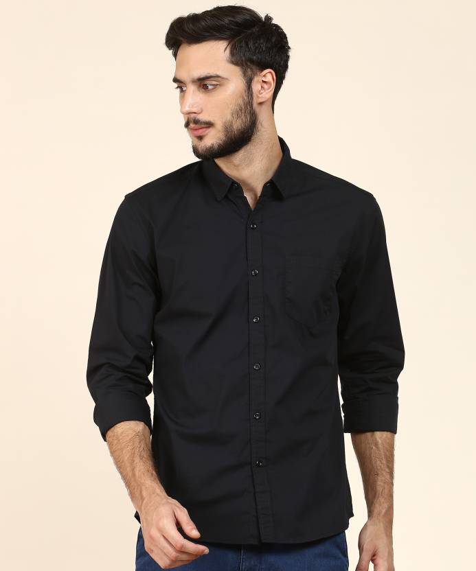 Wrangler Men Solid Casual Black Shirt - Buy Wrangler Men Solid Casual Black  Shirt Online at Best Prices in India 