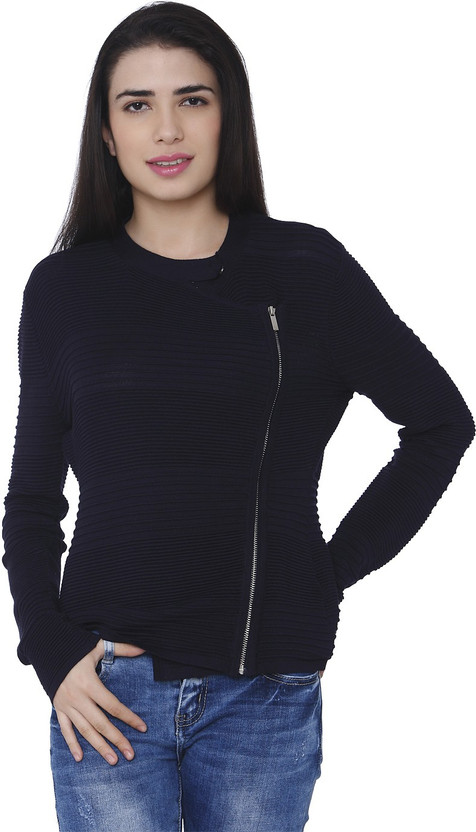DEAL JEANS Solid Round Neck Casual 