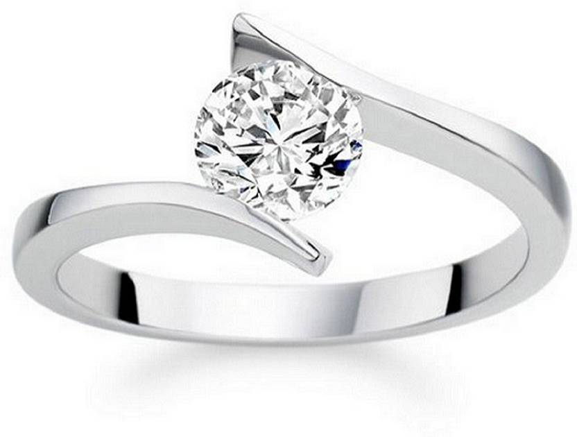 серебряное кольцо с алмазом