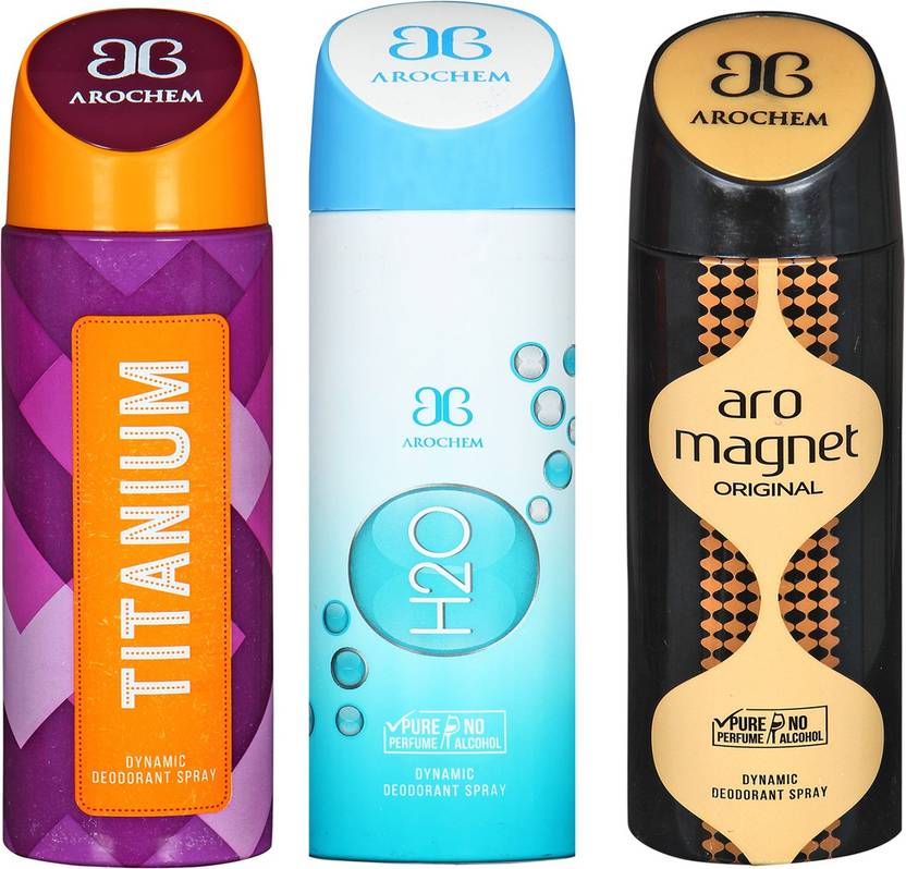 AROCHEM TITANIUM & H20 & ARO MAGNET DYNAMIC DEODORANT SPRAY Deodorant ...