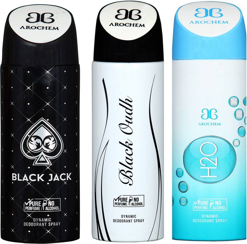 AROCHEM BLACK JACK & BLACK OUDH & H20 DYNAMIC DEODORANT SPRAY Deodorant