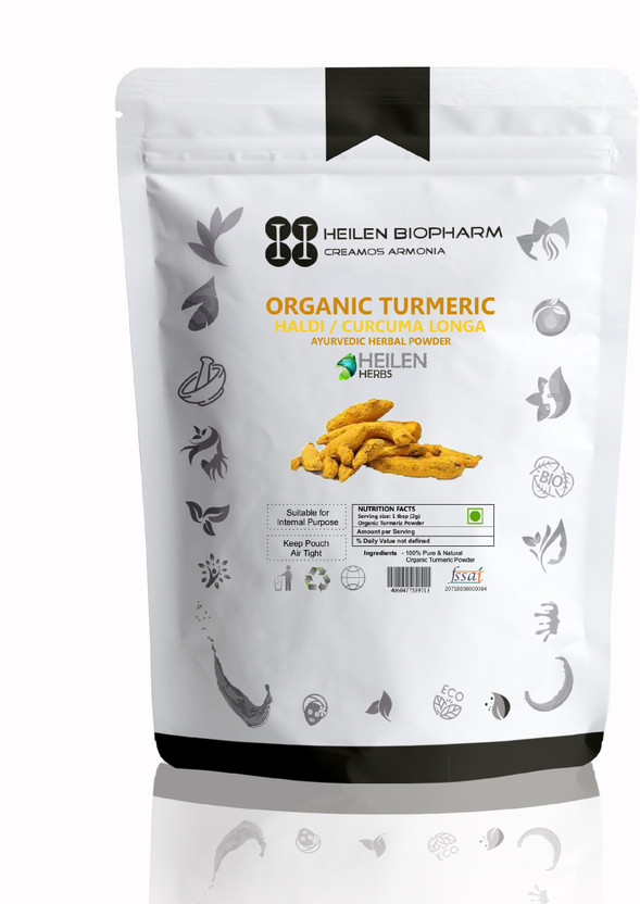 HEILEN BIOPHARM Organic Turmeric Powder 200 Gram Curcuma longa Haldi/Halad(200 g)