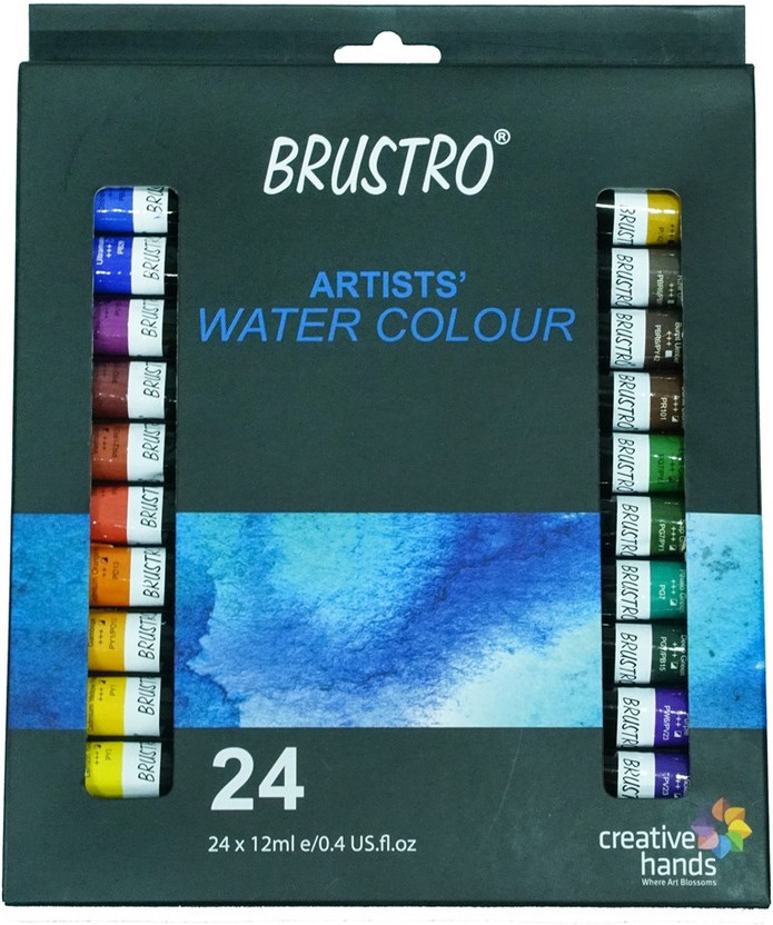 BRuSTRO Artists’ Watercolour Set of 24 Colours X 12ML Tubes(Set of 1, Multicolor)