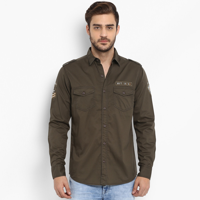 Mufti olive green shirt clearance