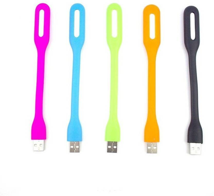 Fedus Combo of 5 Flexible Portable Bendable Lamp Mini USB LED Lights usb light Combo of 5 Flexible Portable Bendable Lamp Mini USB LED Lights usb light Led Light(Multicolor)