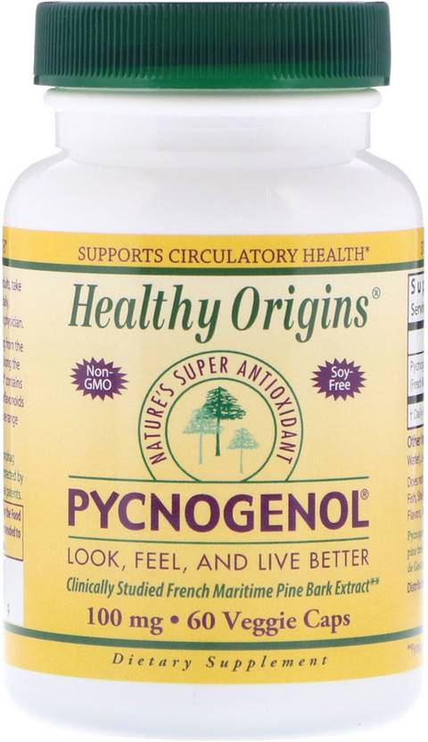 Healthy Origins Pycnogenol 100 mg 60 Veggie Caps Price in India - Buy ...
