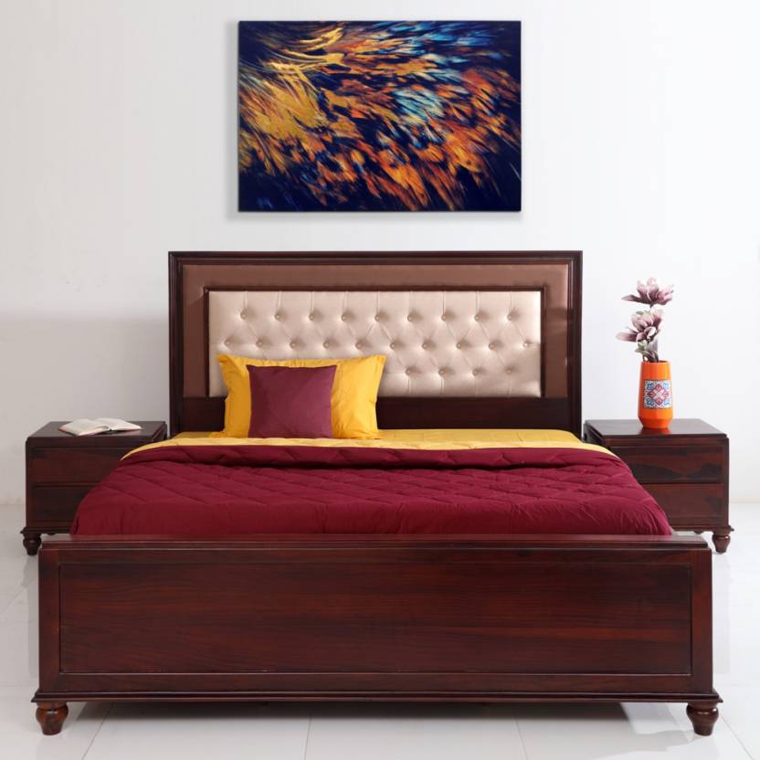 Evok Georgia Solid Sheesham Wood Queen Hydraulic Storage Bed