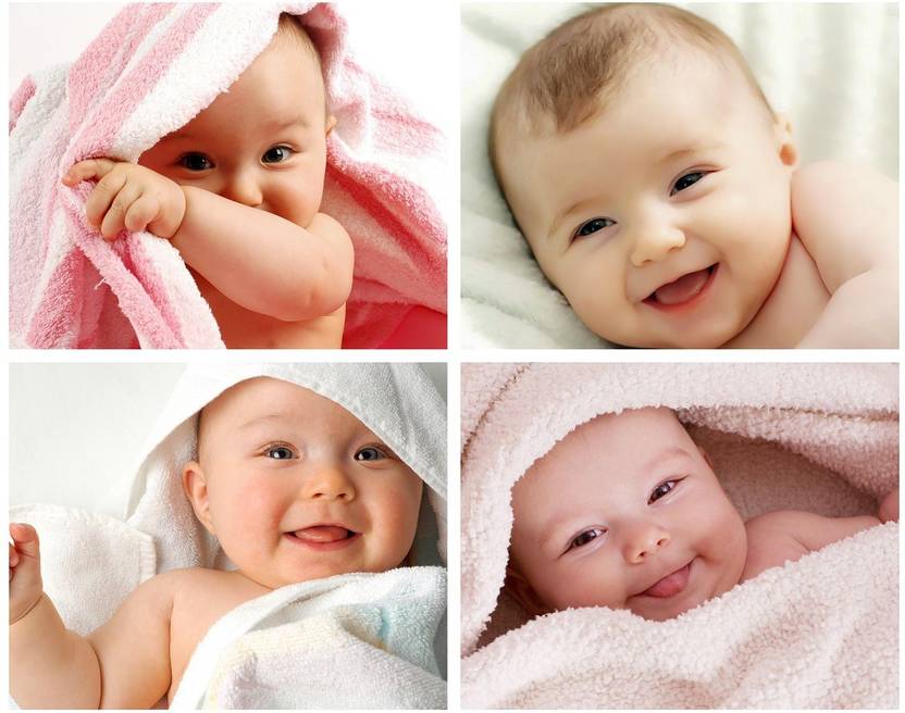 Set of 4 Cute Baby Combo Posters Smiling Baby Poster Poster for